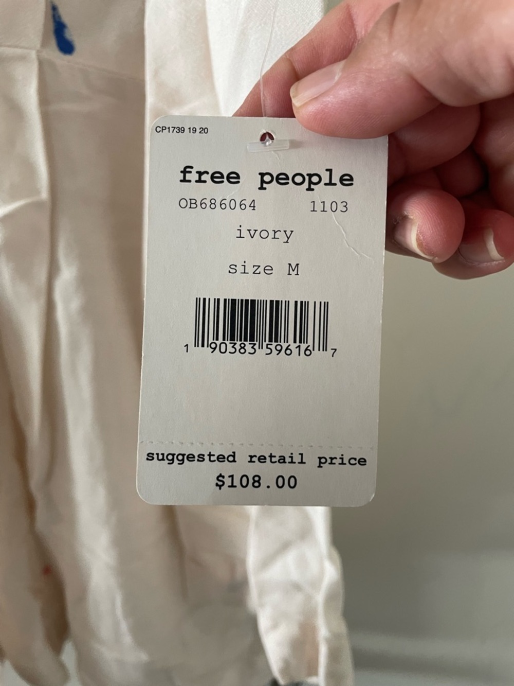 Free People Gemma Ivory Tunic Mini Dress Floral Multi Mock Neck Open Back - Picture 7 of 7
